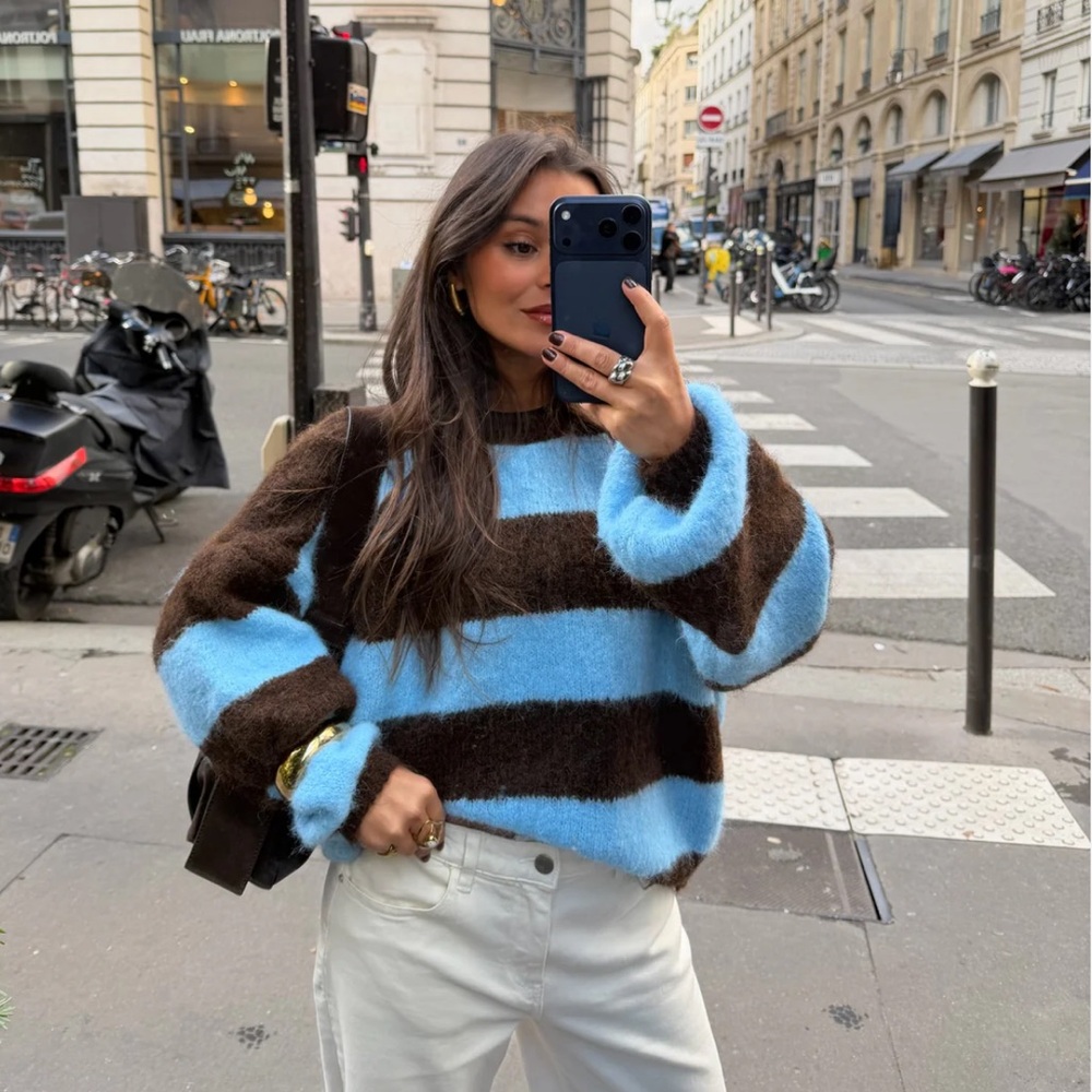 MARTI COLLECTION Ami sweater blue and brown